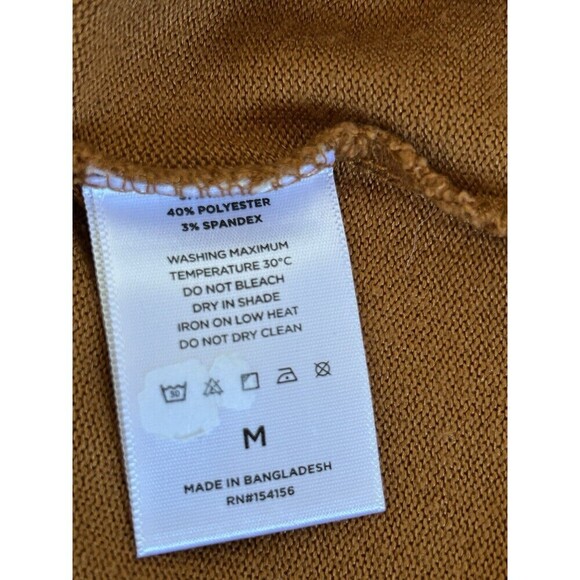 Mod Ref Women's Rust Rolled Cuff Short Sleeve V-Neck Lightweight Top Medium - Picture 13 of 13